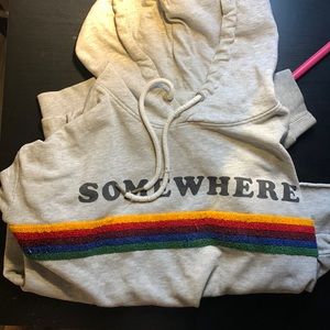 a cropped hoodie